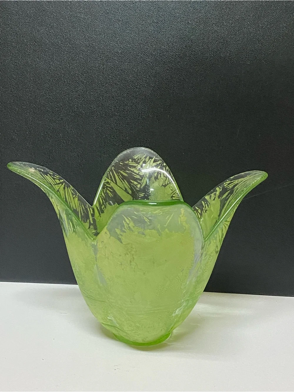 Vintage Green Tulip Shaped Vase